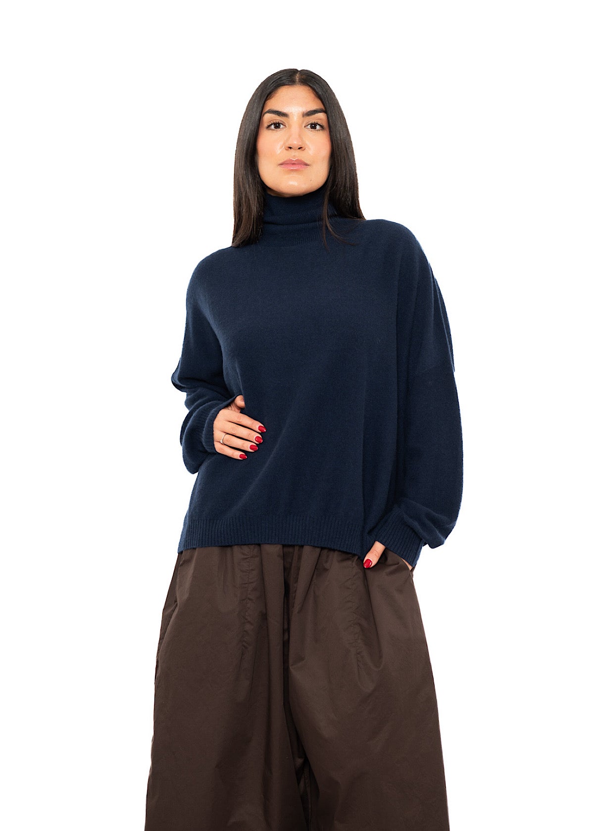 ROLL NECK CASHMERE PULLOVER
