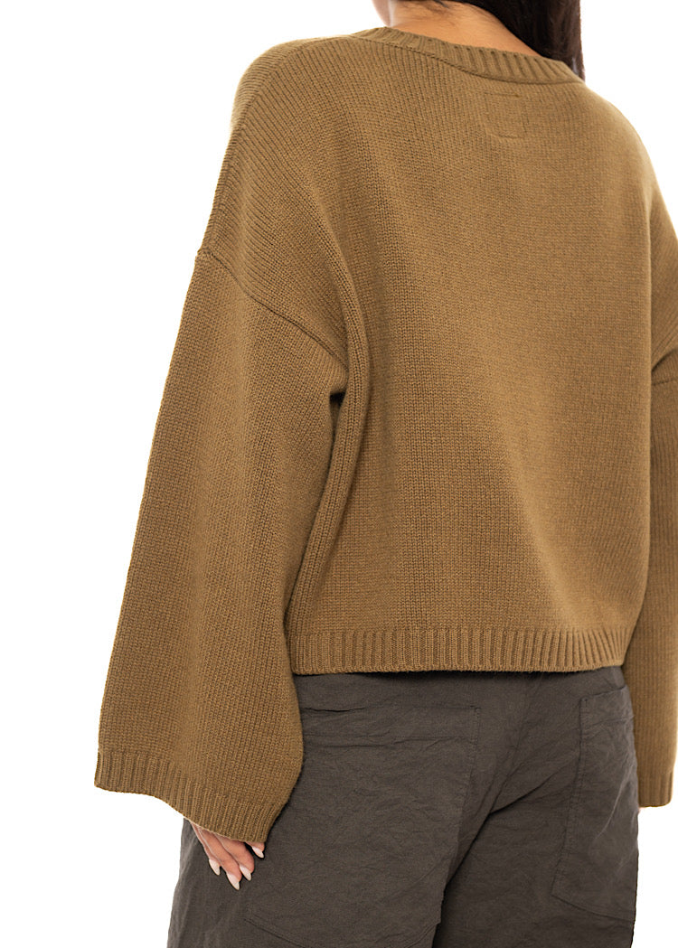 CROPPED CASHMERE-MIX KARLOTTA PULLOVER
