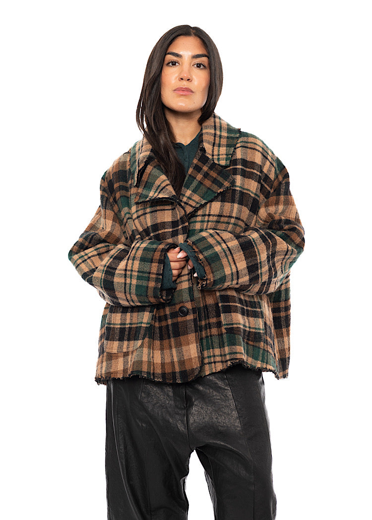 OVERSIZED CHECK WOOL JACKET