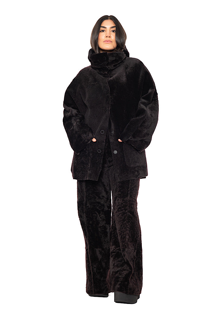 REVERSIBLE FUR HOODED JACKET