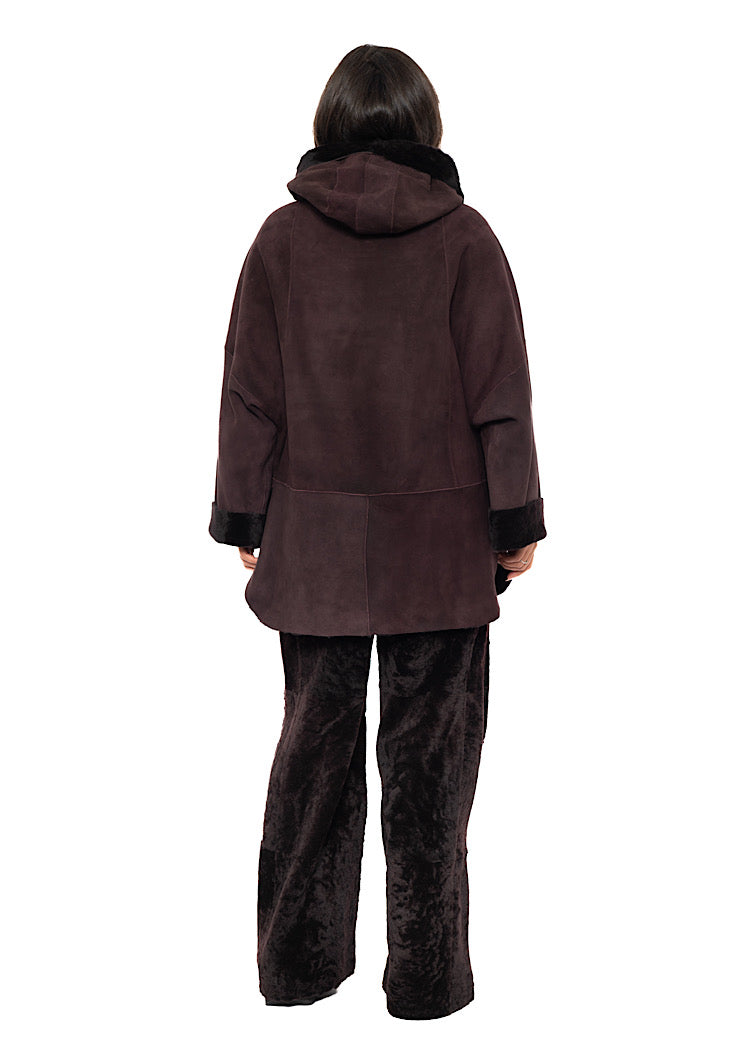REVERSIBLE FUR HOODED JACKET