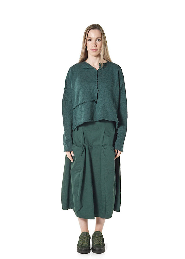 BOILED WOOL KNITTED PULLOVER *BLACK* (Shown in FOREST)