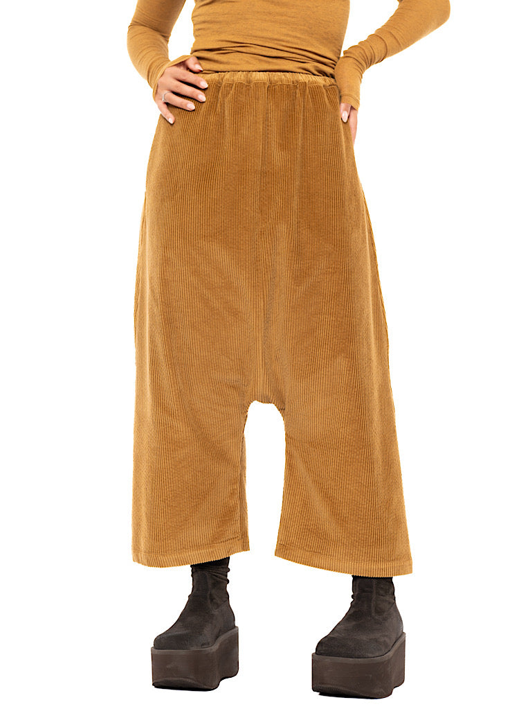 DROP CROTCH STRETCH CORD VELVET TROUSER