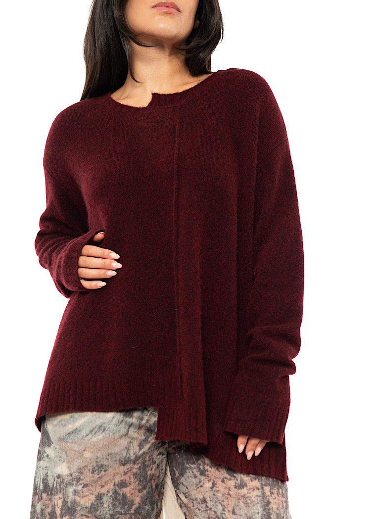 BRUSHED MÉLANGE KNITTED PULLOVER