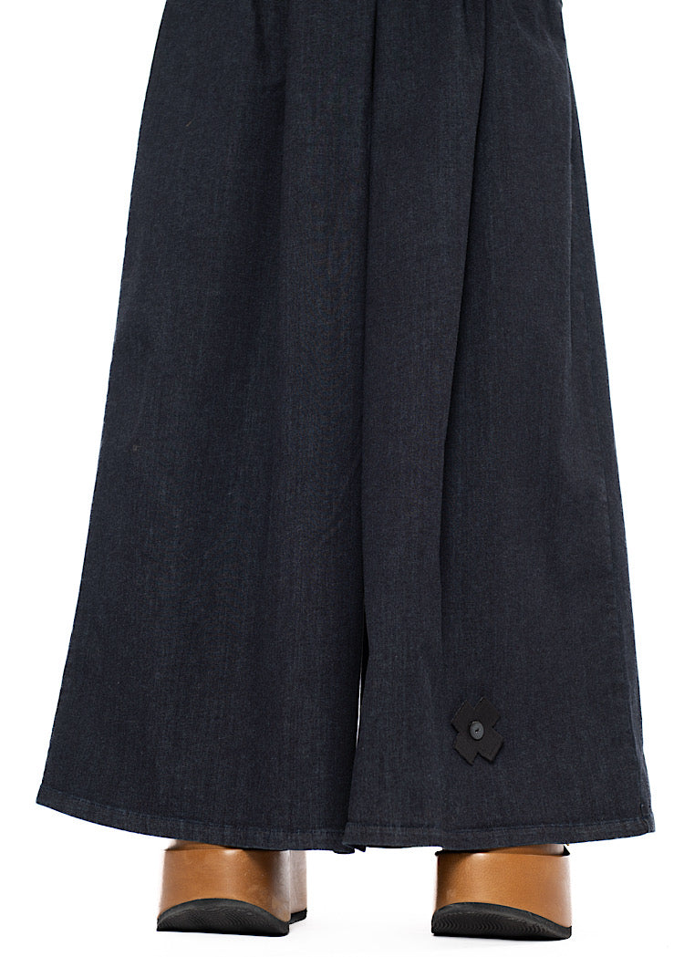 STRETCH PLEATED WIDE-LEG TROUSER