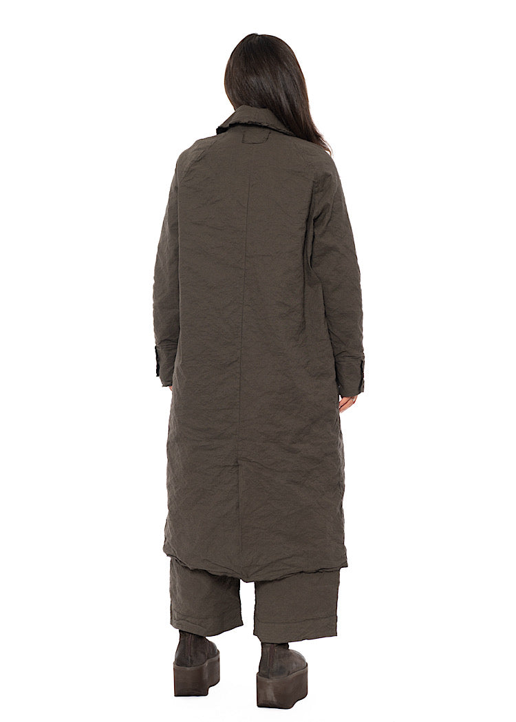 SIGNATURE CRINKLE LONGLINE COAT