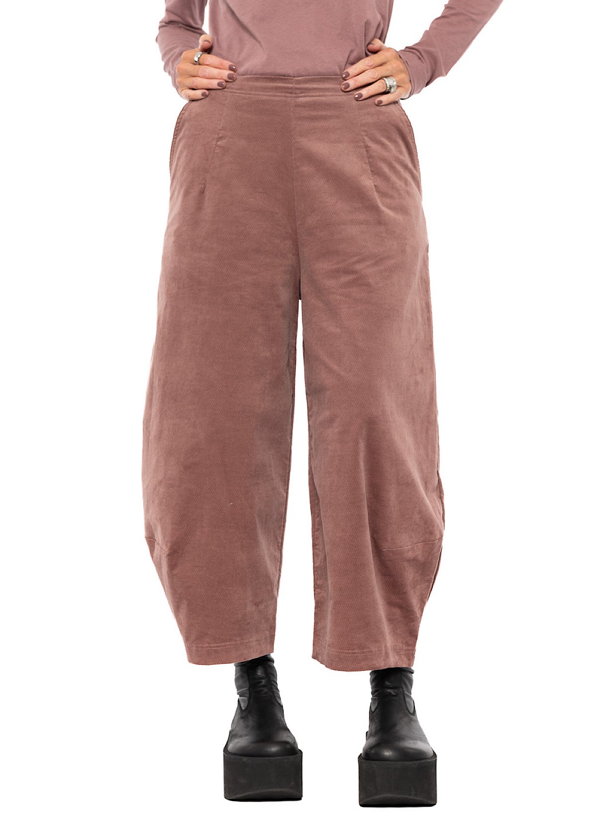 STRETCH-VELVET BALLOON TROUSER