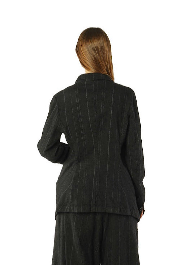 TAILORED PINSTRIPE WOOL JACKET *UMBRA STRIPE* (SHOWN IN BLACK STRIPE)