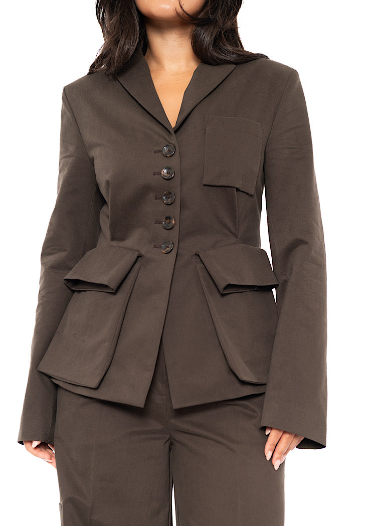 TAILORED COTTON WOOL JACKET