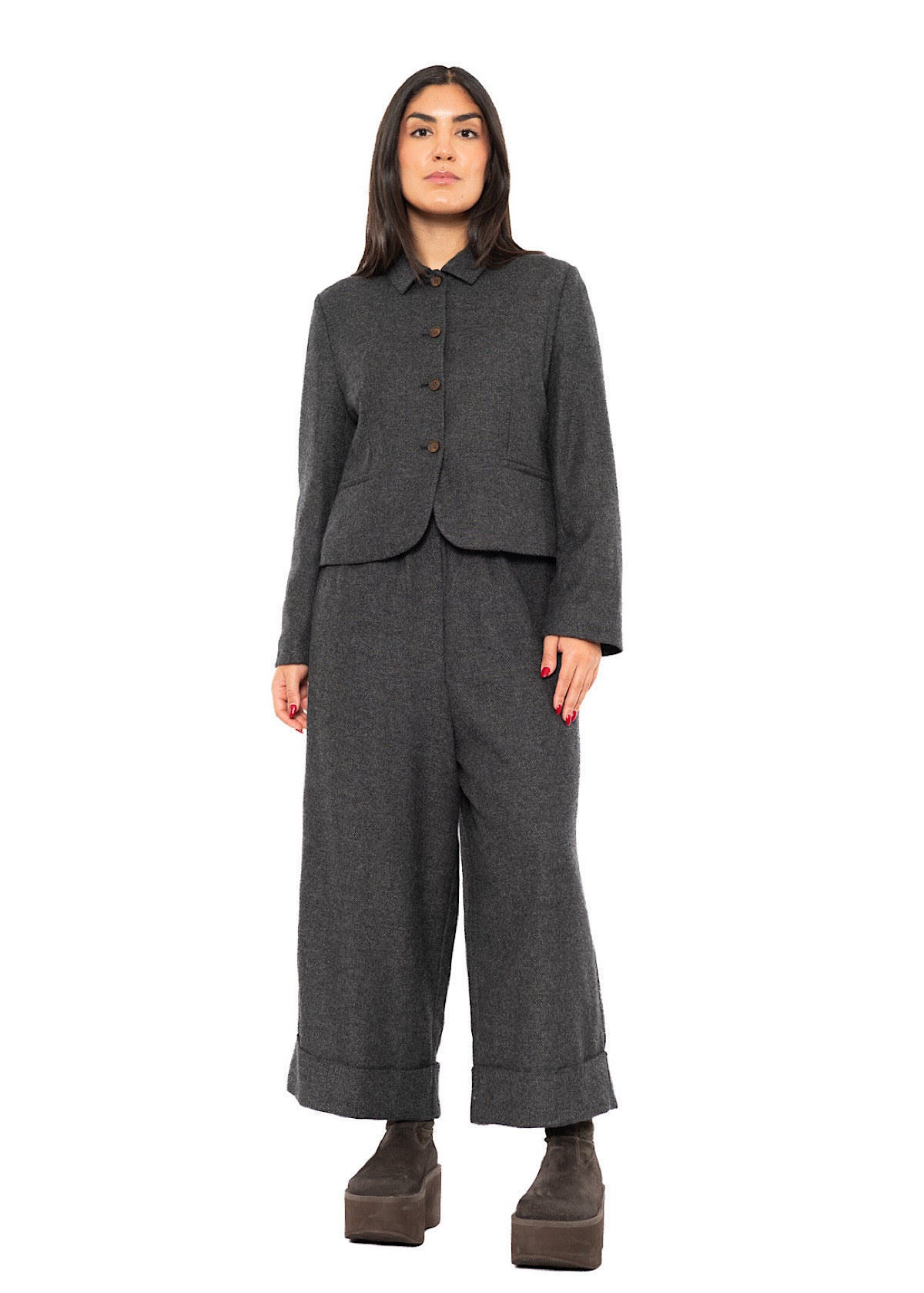CROPPED HERRINGBONE GINNY JACKET