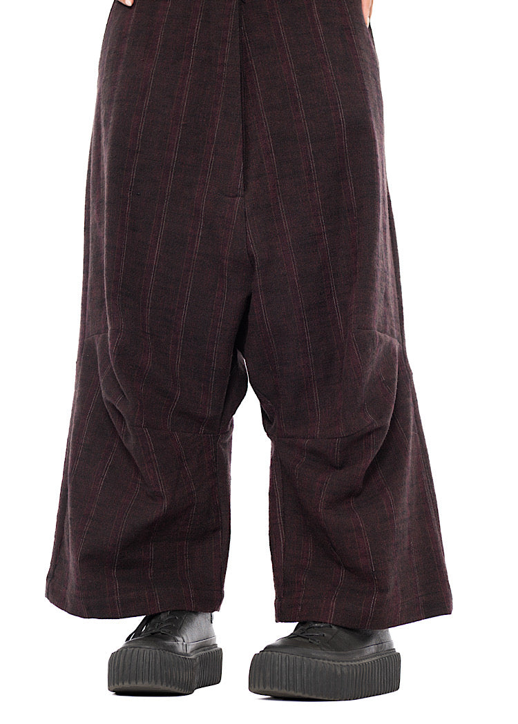 PINSTRIPE DROP CROTCH WOOL TROUSER