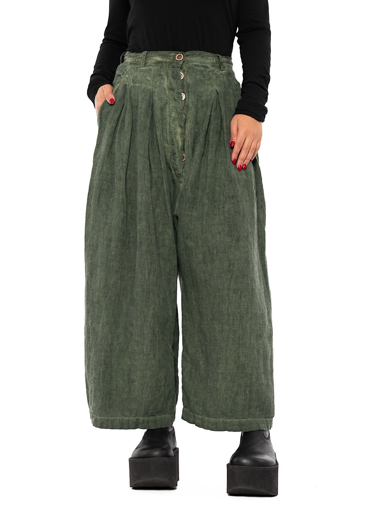 WINTER LINEN WIDE-LEG TROUSER