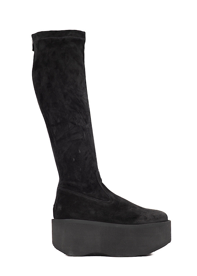 STRETCH SUEDE PLATFORM BOOT