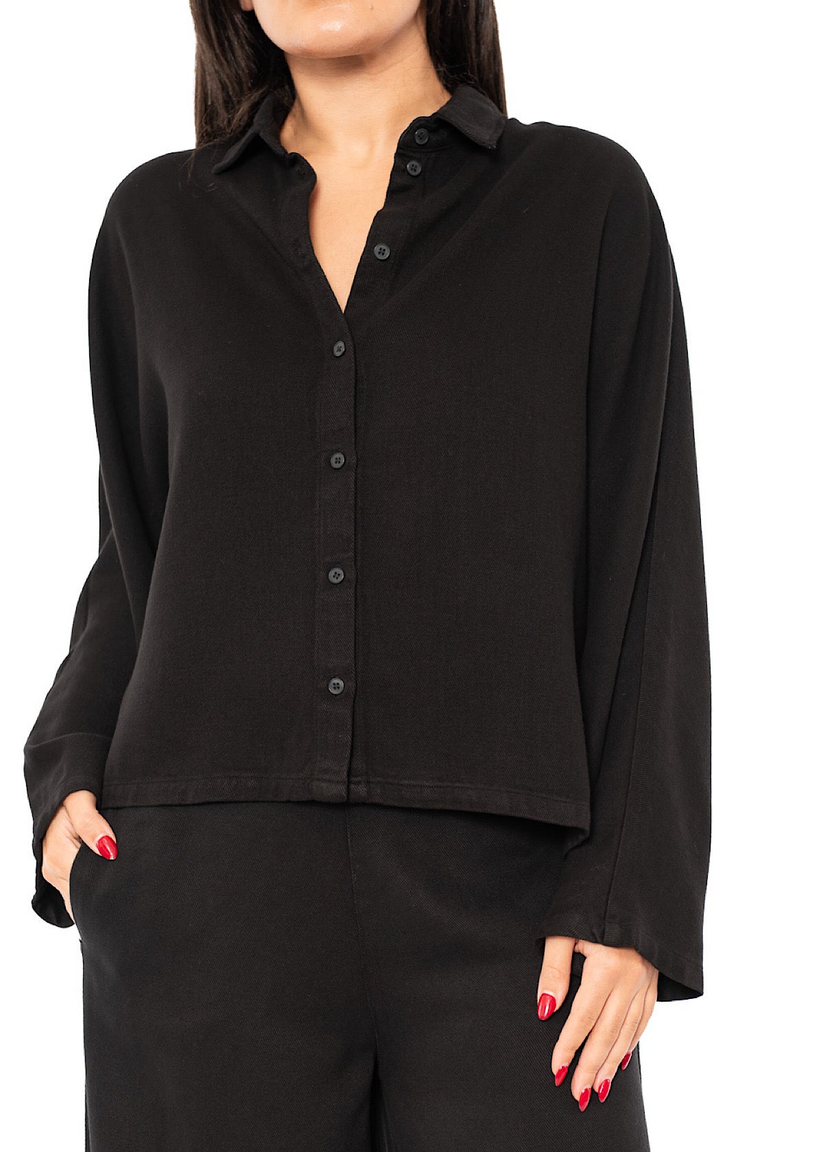 BOXY BATWING SLEEVED BLOUSE