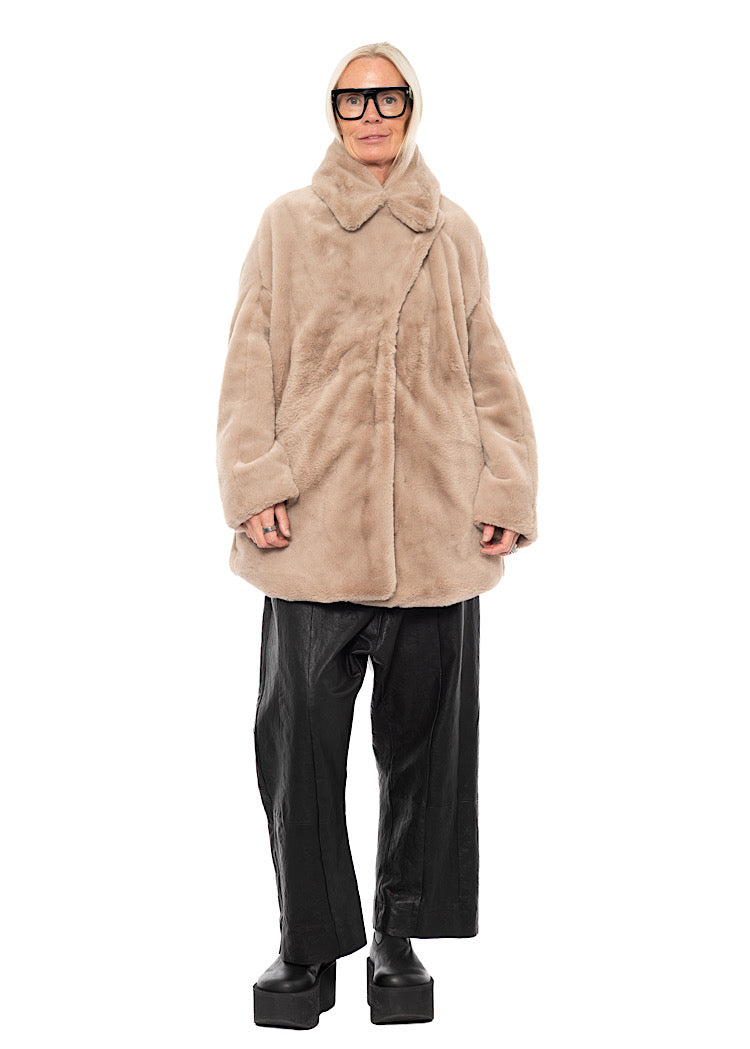FAUX FUR COCOON JACKET