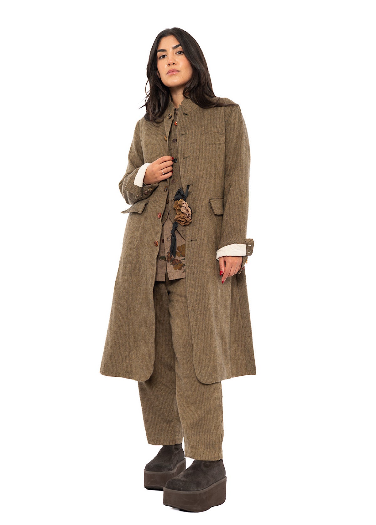 LONGLINE HERRINGBONE COAT