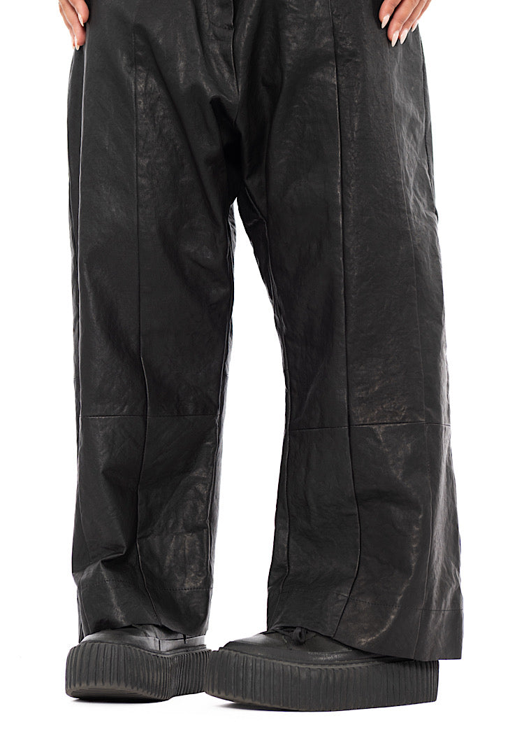 SIGNATURE LEATHER DROP CROTCH TROUSER