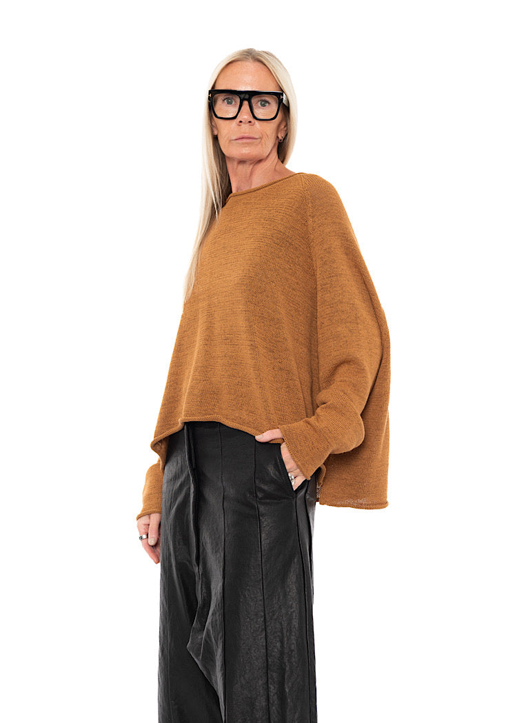 LINEN-BLEND KNITTED PULLOVER