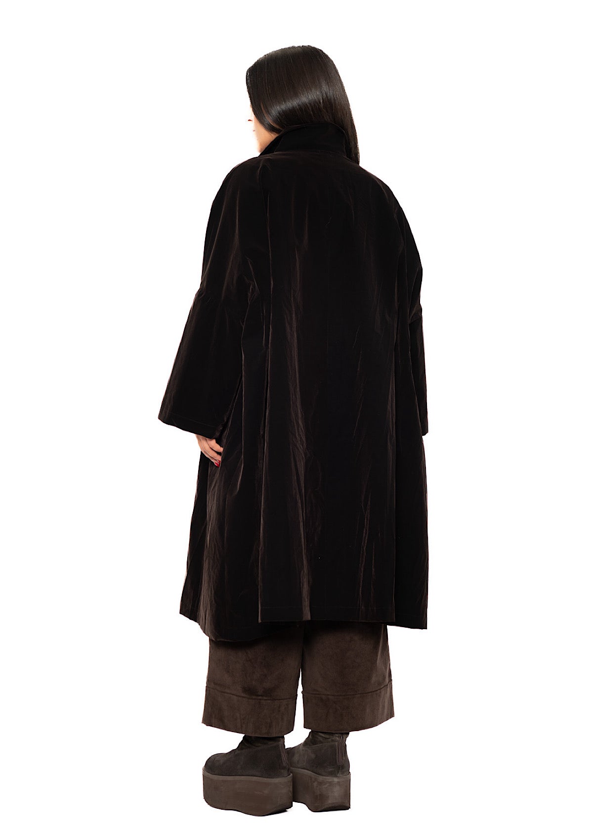 OVERSIZED CRUSHED VELVET CARA COAT