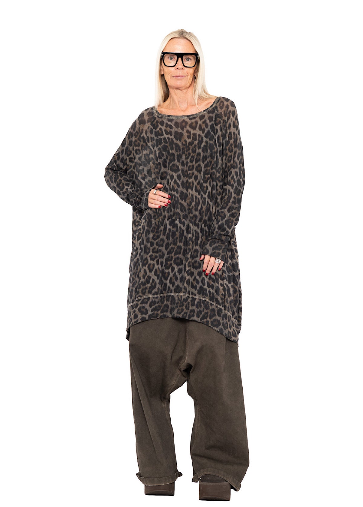 LEOPARD PRINT RIB TUNIC