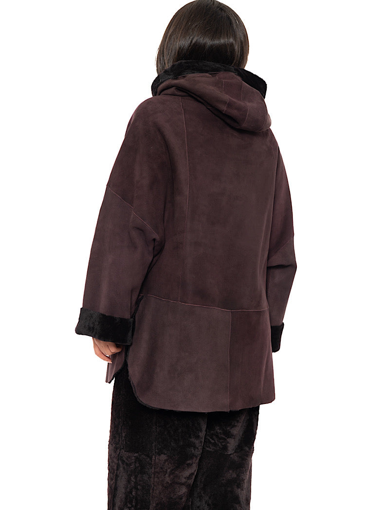 REVERSIBLE FUR HOODED JACKET