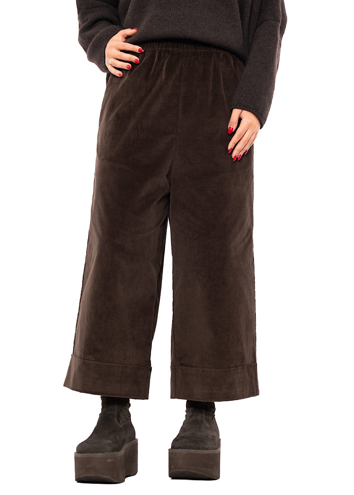 VELVET WIDE LEG GIONA TROUSER