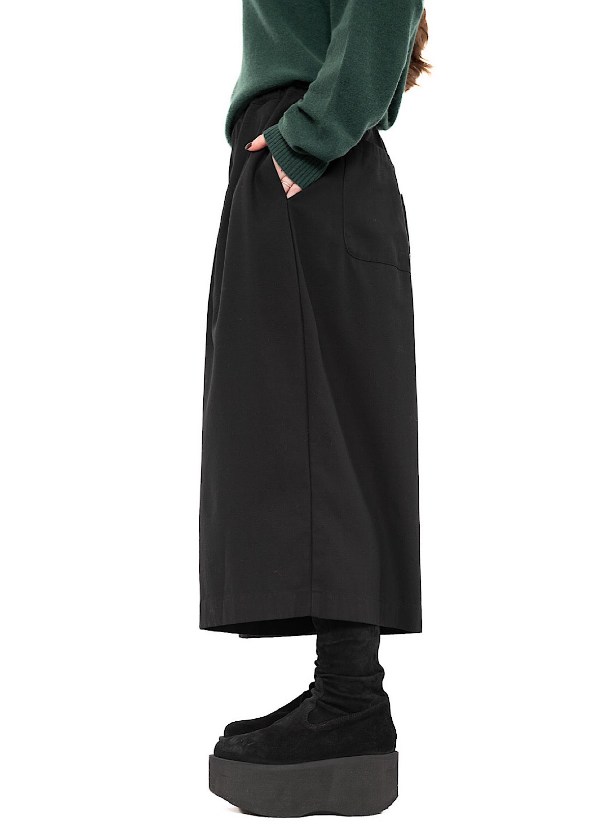 CROPPED WIDE LEG COTTON TROUSER