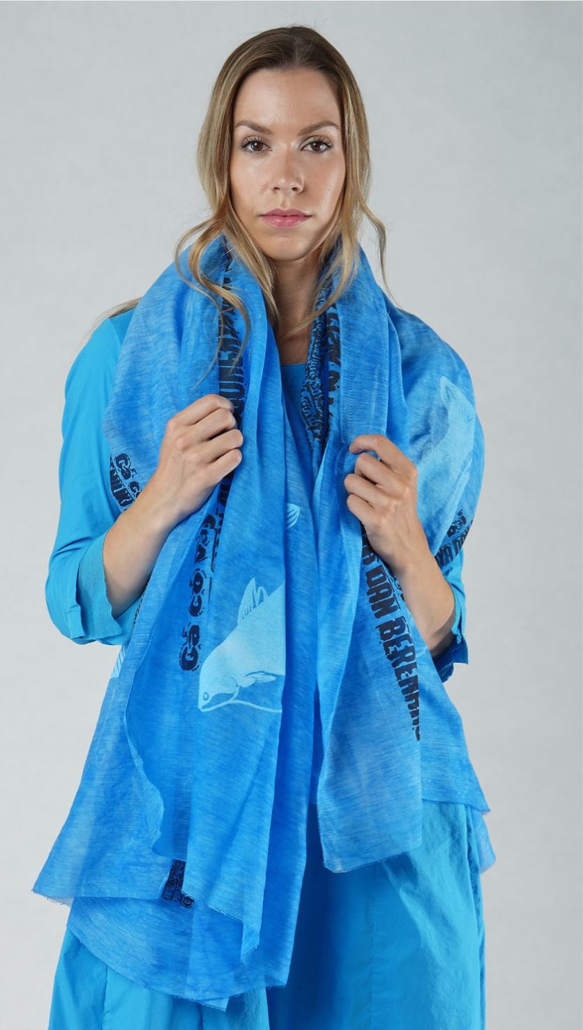 PRE-ORDER RUNDHOLZ BLACK LABEL SCARF *AQUA PRINT* (Shown in MALIBU PRINT)