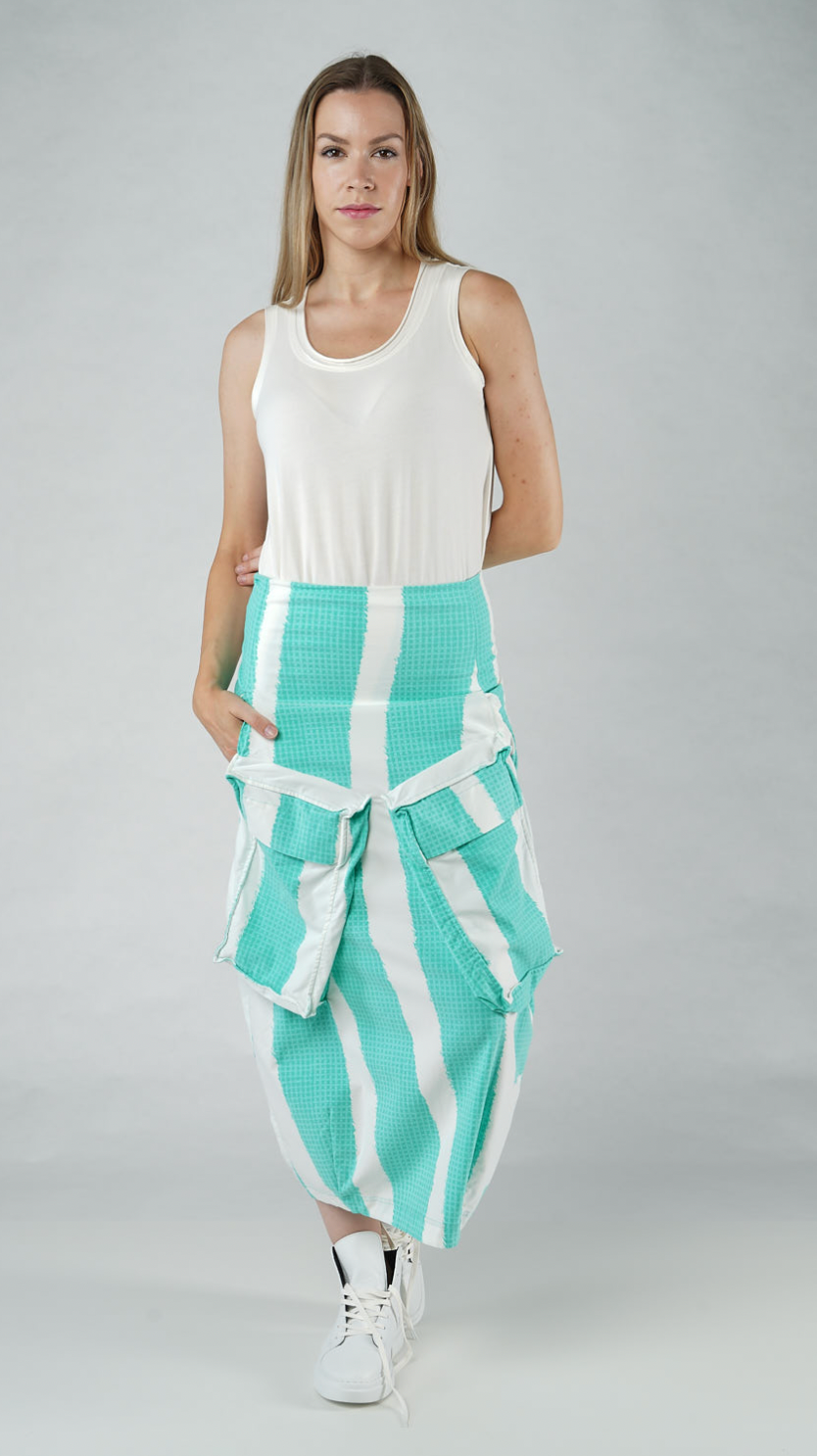 PRE-ORDER RUNDHOLZ BLACK LABEL SKIRT *BLACK PRINT* (Shown in AQUA PRINT)