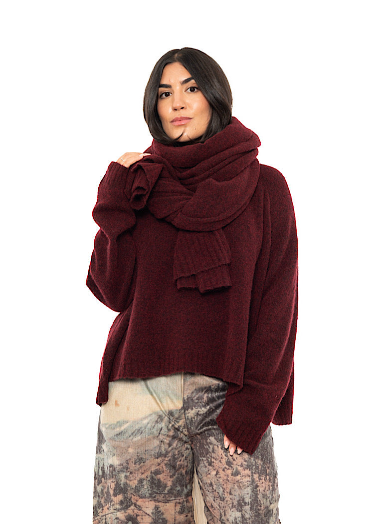 BRUSHED MÉLANGE KNITTED SCARF