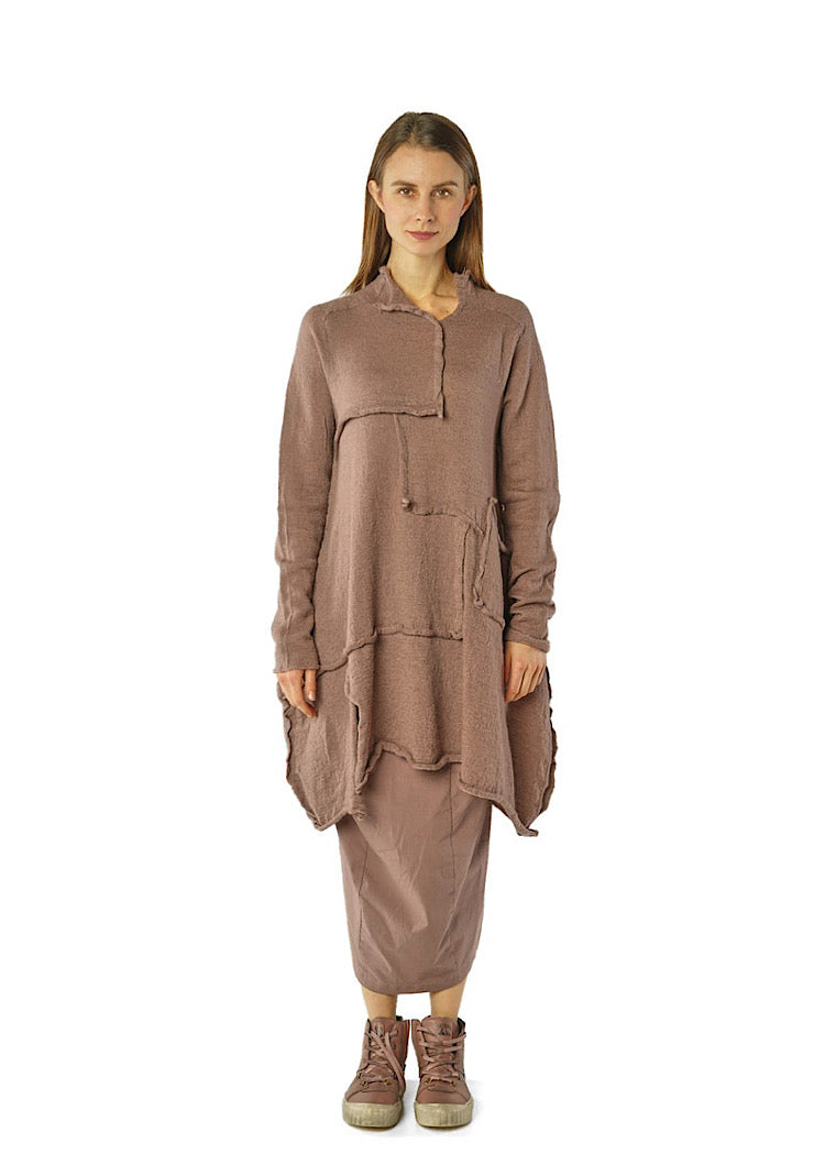ASYMMETRIC WOOL KNITTED TUNIC