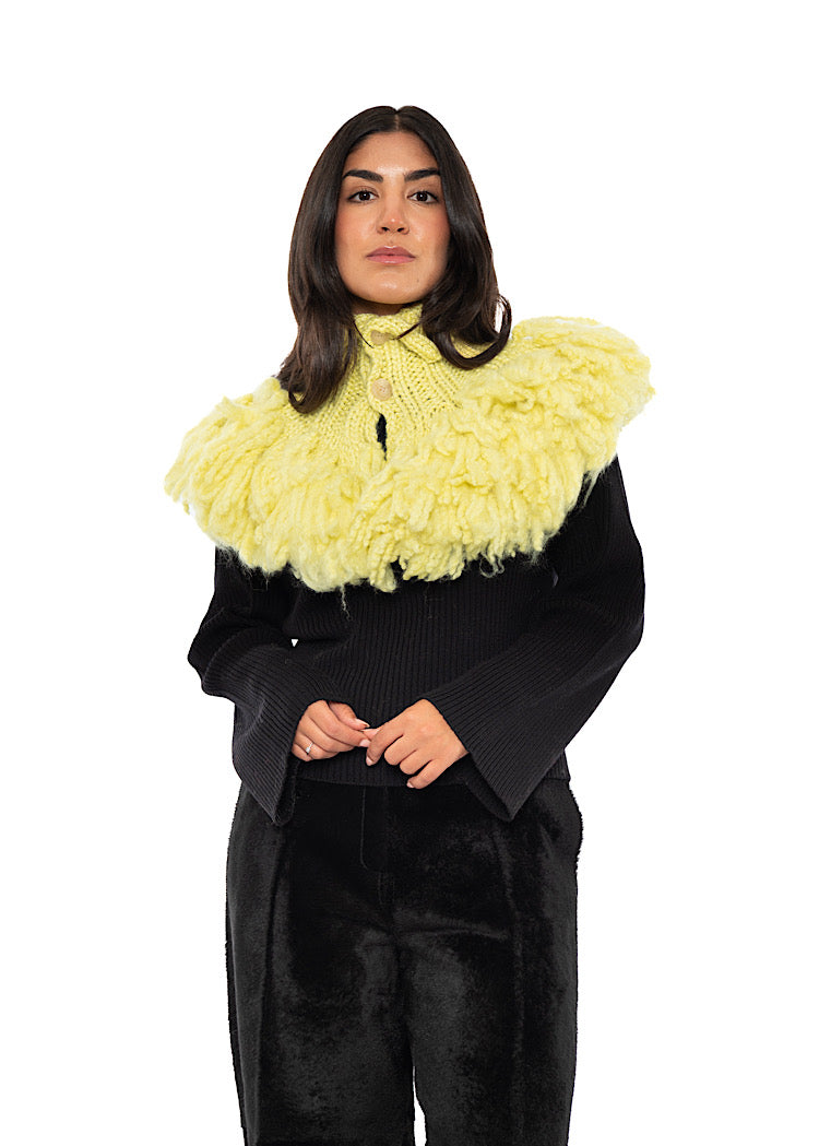 WOOL SILK CASHMERE KNIT COLLAR