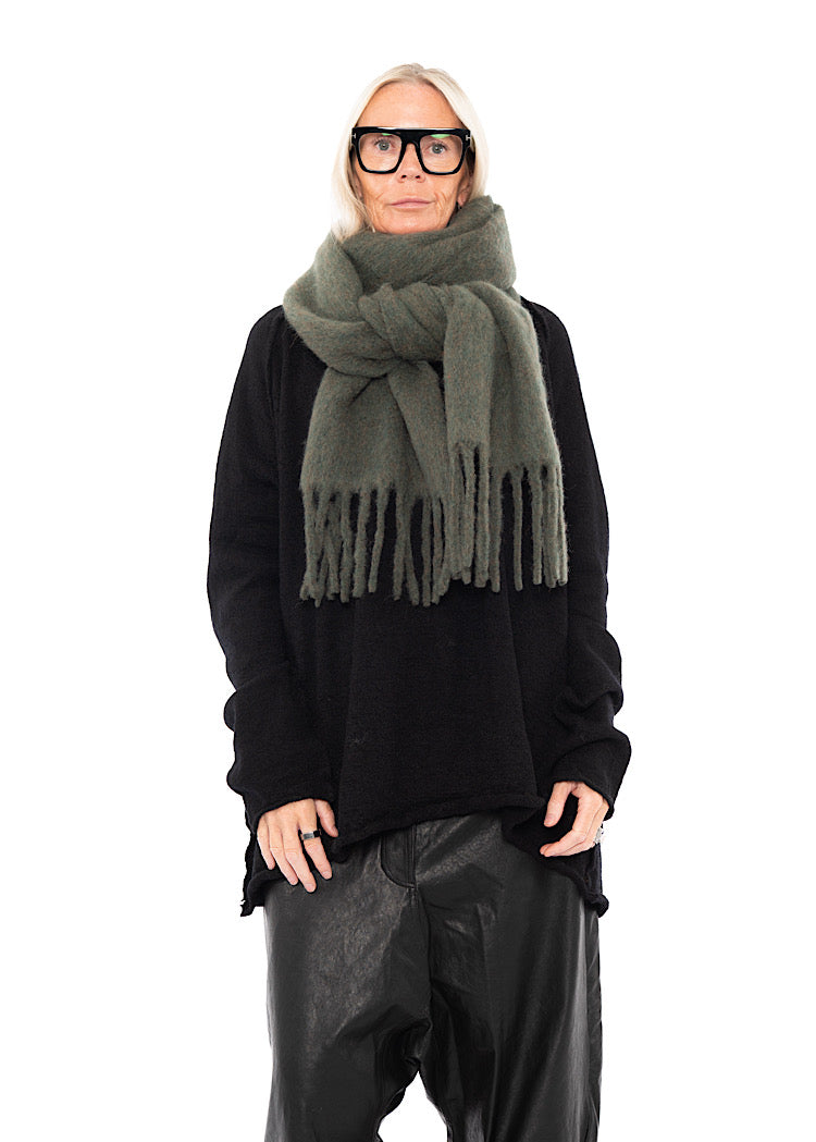 FRINGED ALPACA-BLEND SCARF