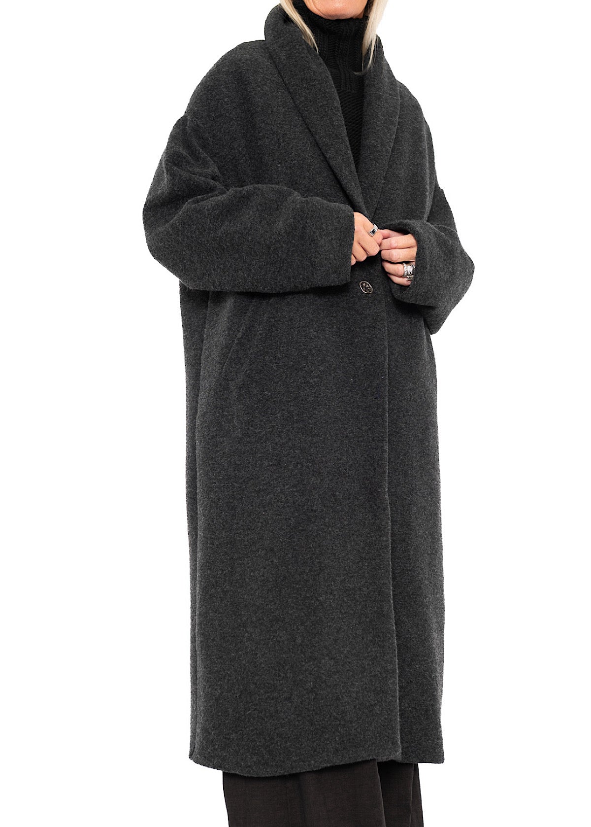 WOOL-BLEND COAT WITH SCARF