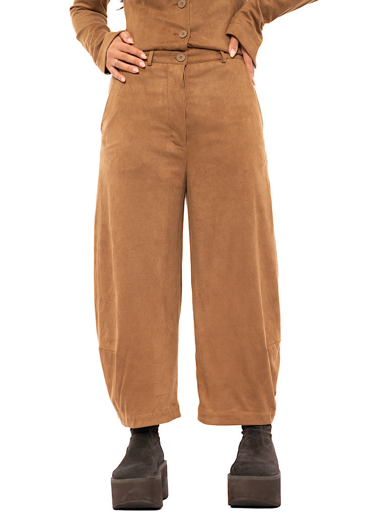 FAUX SUEDE BALLOON TROUSER