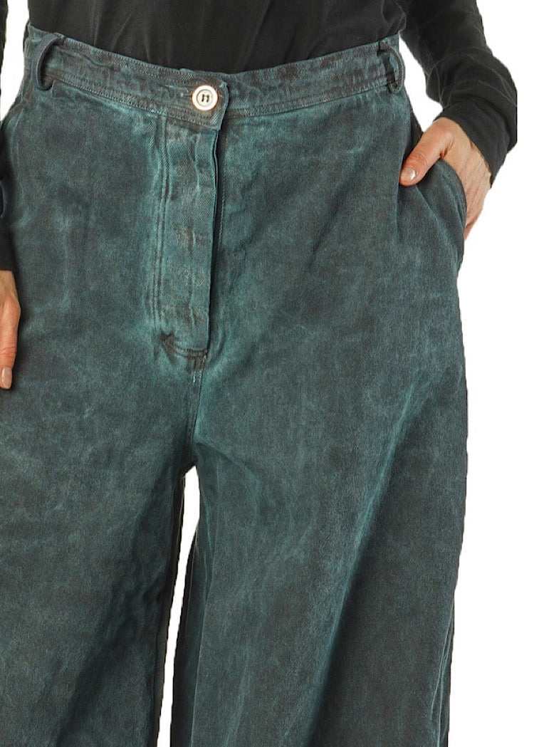 GARMENT-DYED DENIM WIDE LEG TROUSER *LAVA CLOUD* (Shown in PARK CLOUD)