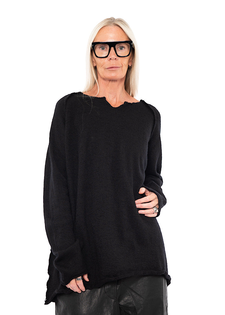 RELAXED BOILED WOOL PULLOVER