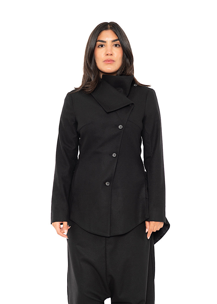 ASYMMETRIC TAILORED WOOL JACKET