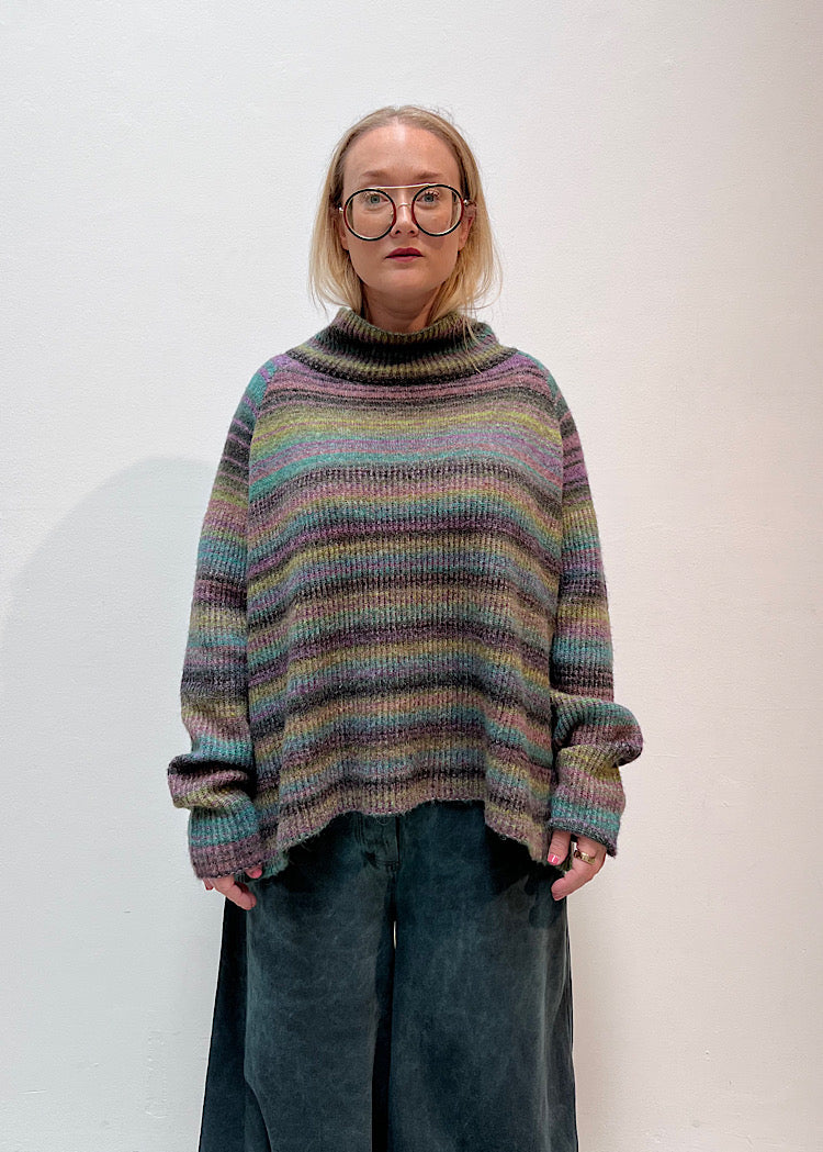 CL MULTICOLOUR STRIPE KNITTED PULLOVER