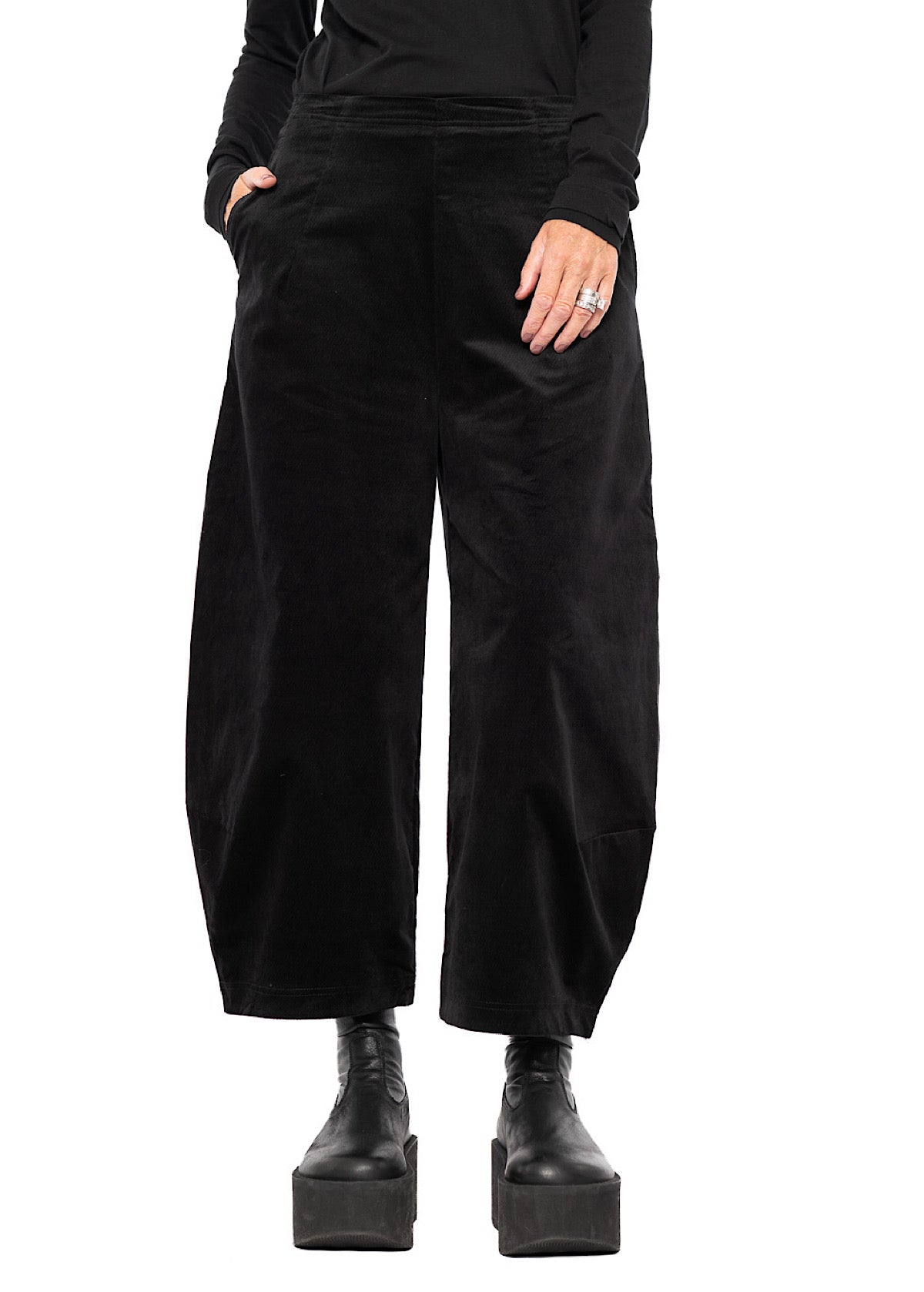 STRETCH-VELVET BALLOON TROUSER