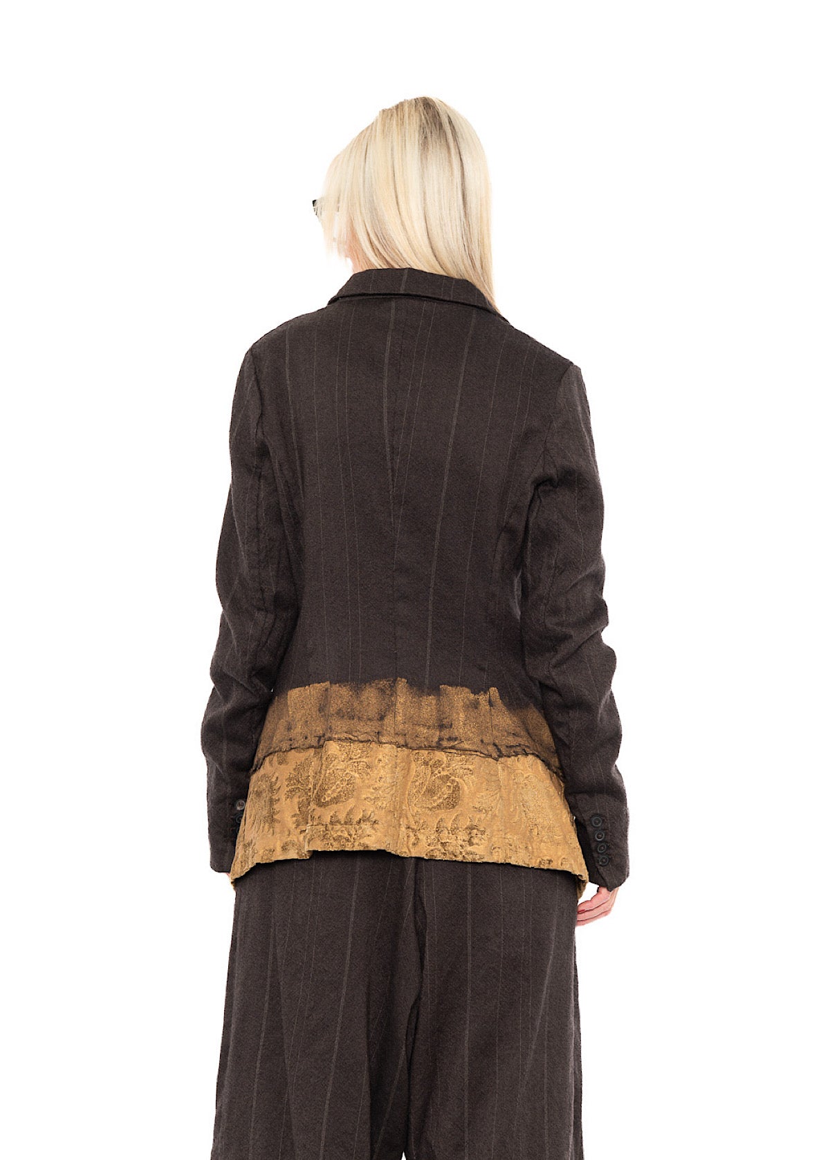 GOLDFARBEN BEMALTE Jacke MIT FEINEN NEBELSTREIFEN