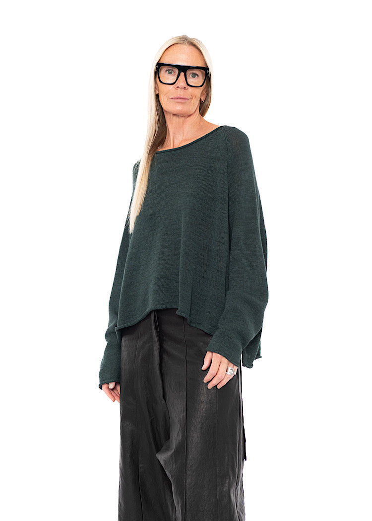 LINEN-BLEND KNITTED PULLOVER