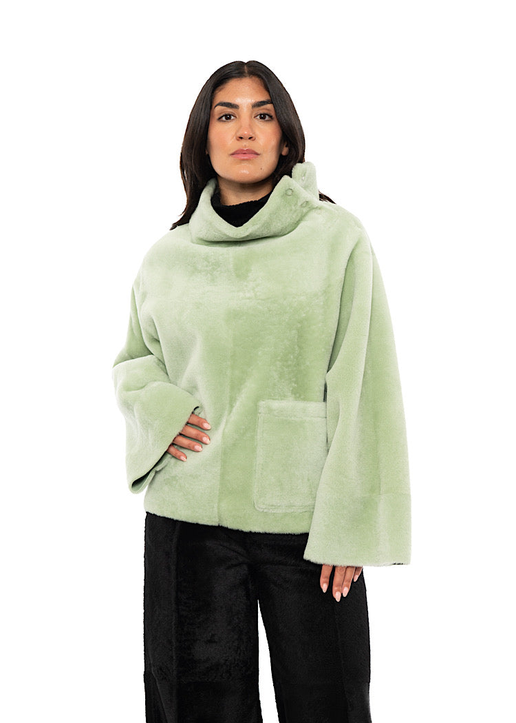 REVERSIBLE FUR-FINISHED PULLOVER