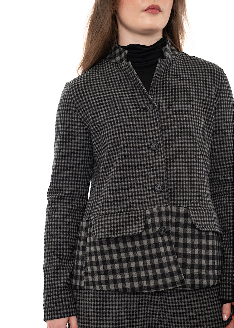 MIXED-CHECK TAILORED YASMIN JACKET