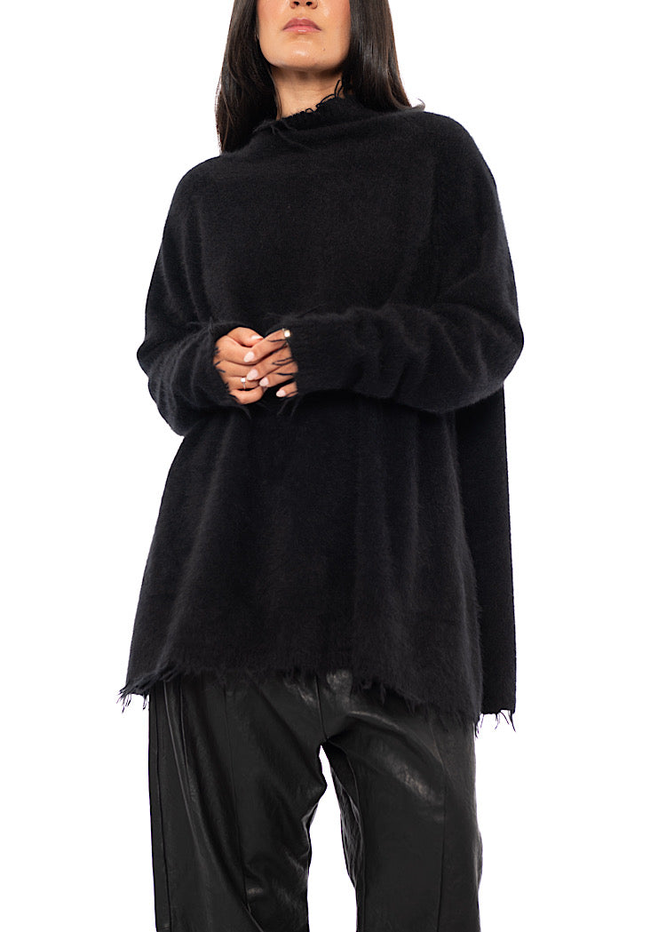 OVERSIZED FOX WOOL SILK KNITTED TUNIC