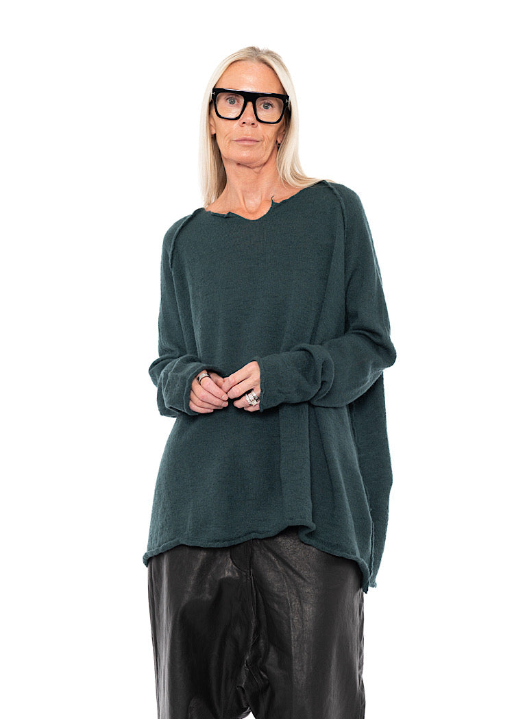 RELAXED BOILED WOOL PULLOVER