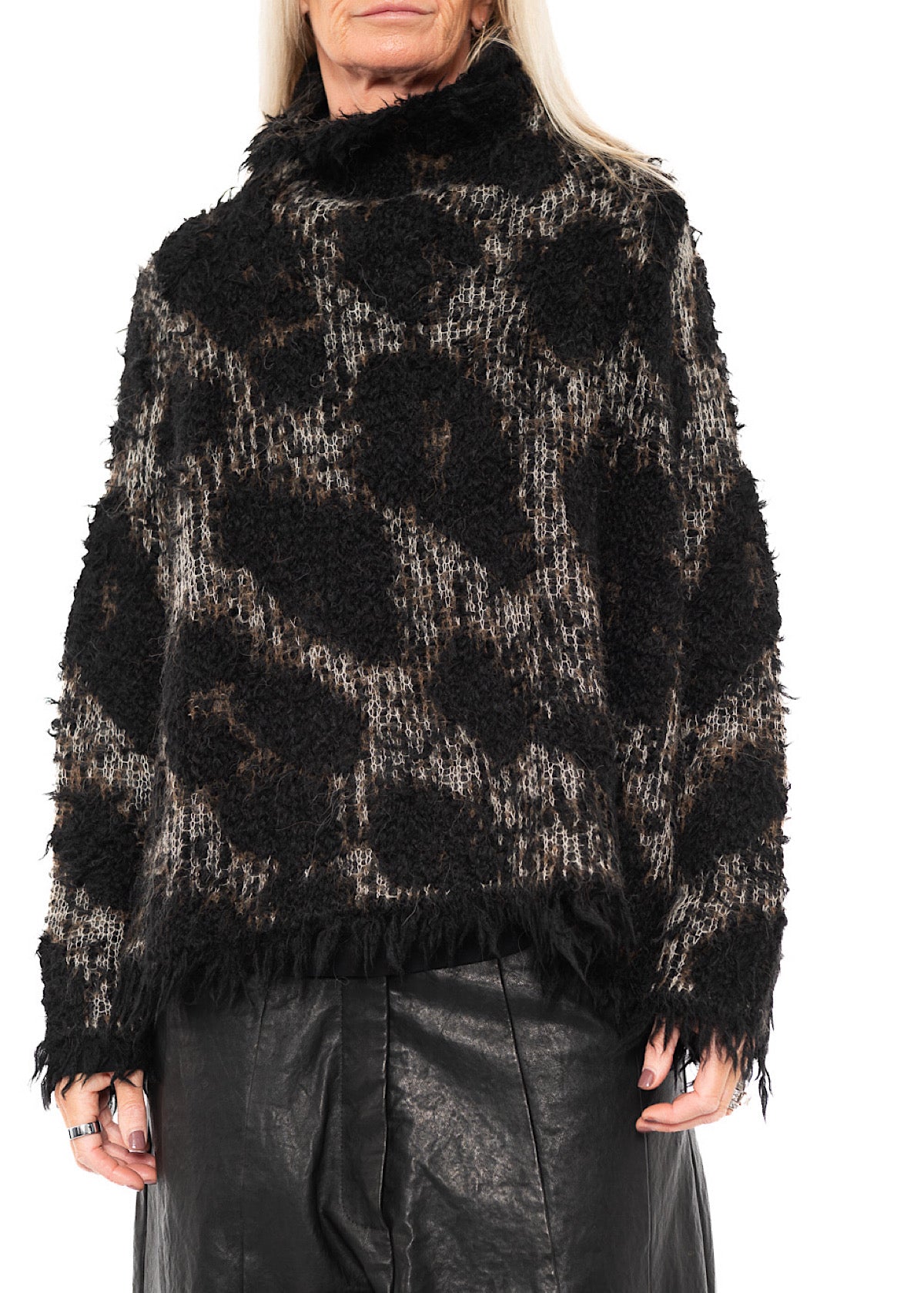 LEOPARD JACQUARD ALPACA PULLOVER