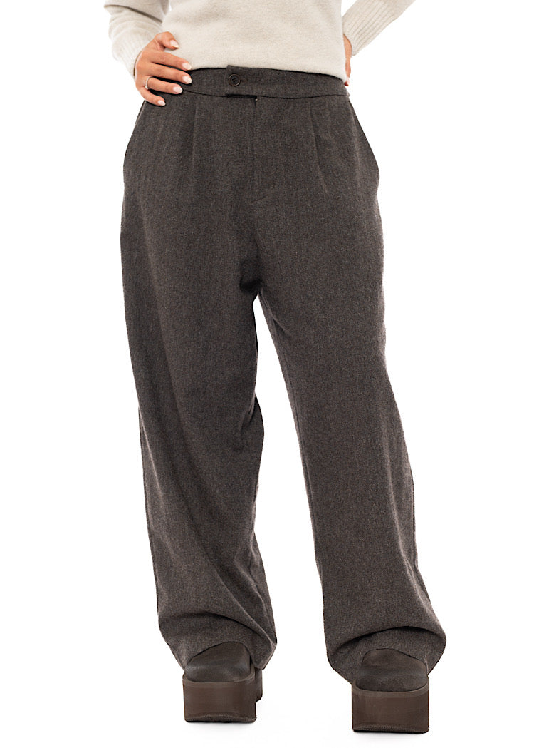 TWEED WIDE-LEG TROUSER