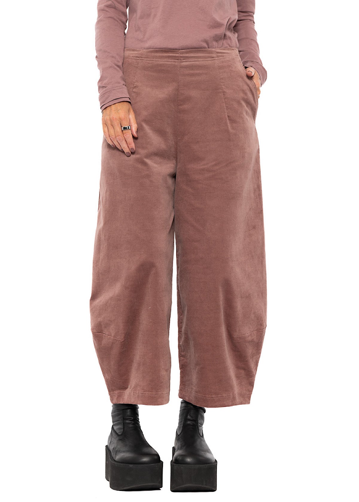 STRETCH-VELVET BALLOON TROUSER