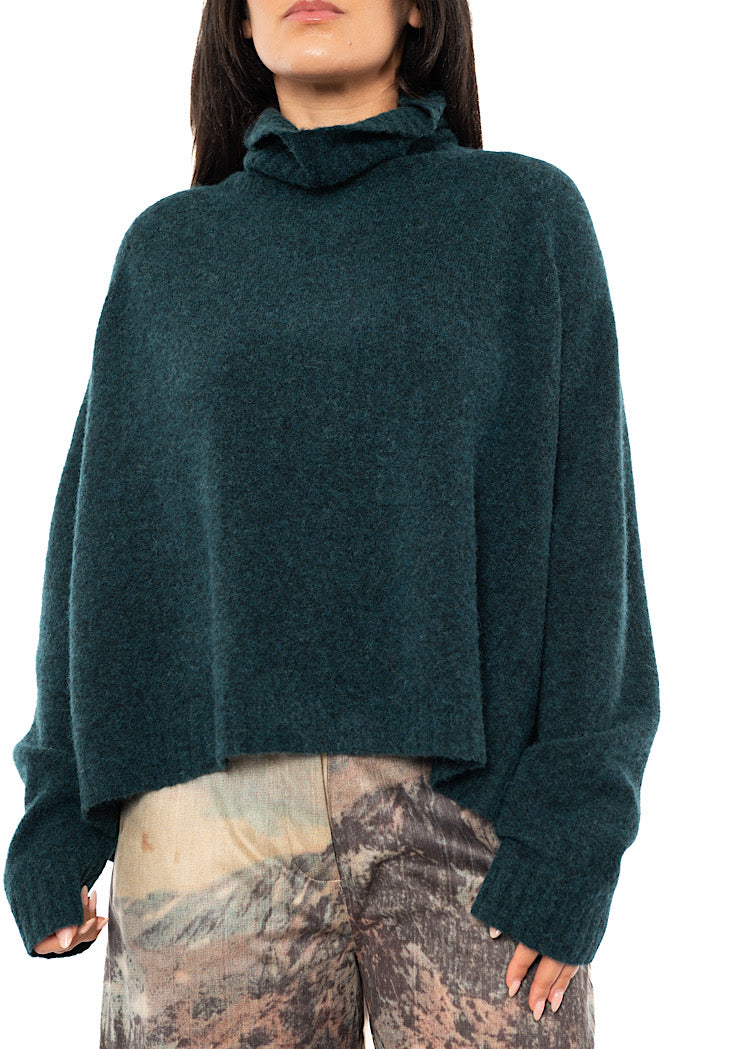 BRUSHED MÉLANGE KNITTED PULLOVER